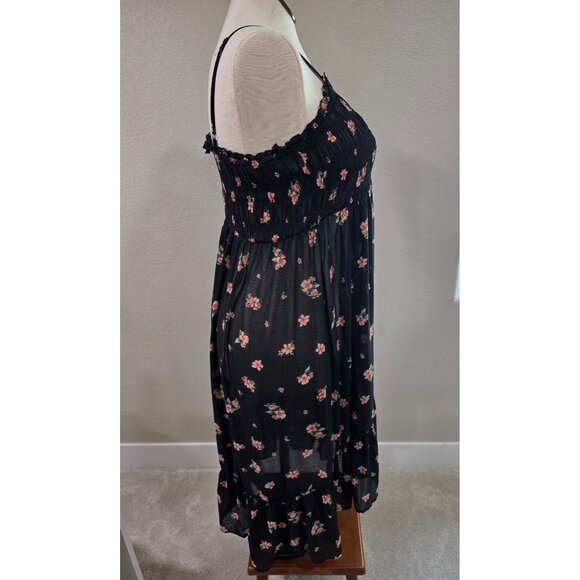 Torrid Womens Black Floral Tunic With Smocked Bodice & Adjustable Spaghetti Stra - Picture 7 of 7